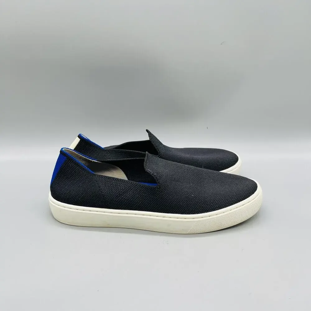 Rothy's Shoes Womens 6.5 Black Knit Slip On Low Top Sneakers Comfort Casual